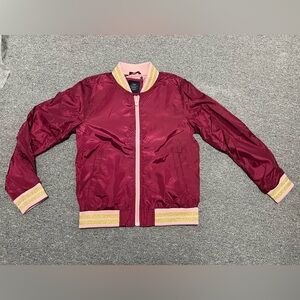 Kids' Burgundy Bomber Jacket
